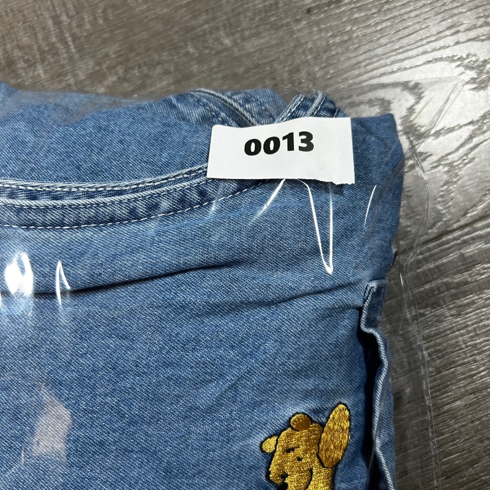 VTG Y2k Disney Winnie the Pooh Denim Sleeveless Shirt Top Woman 26 28W Blue - Picture 7 of 7
